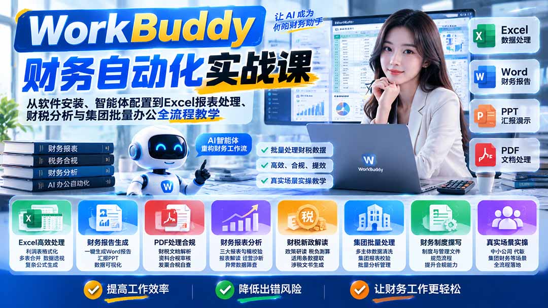 (21131期)WorkBuddy财务自动化实战课:从软件安装、智能体配置到Excel报表处理、财税分析与集团批量办公全流程教学 20261024050157-6adc3bc544b32.jpg