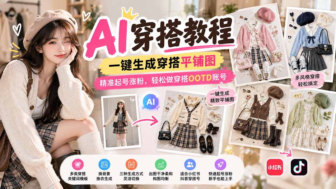 (21134期)【无水印】AI穿搭教程|一键生成穿搭平铺图,精准起号涨粉,轻松做穿搭OOTD账号 20261024050222-6adc3bdebeecc.jpg