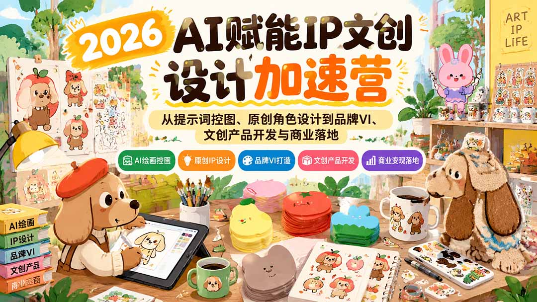 (21151期)2026AI赋能IP文创设计加速营:从提示词控图、原创角色设计到品牌VI、文创产品开发与商业落地 20261025050044-6add8cfc85e00.jpg