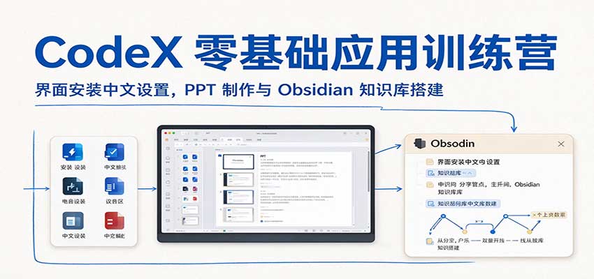 CodeX零基础应用训练营:界面安装中文设置,PPT制作与Obsidian知识库搭建 20261025190035-6ade51d3901dc.jpg