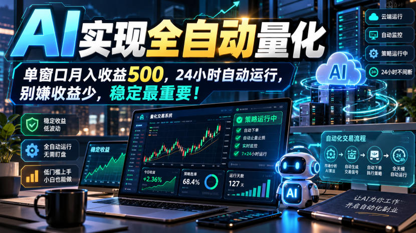 AI全自动量化项目，长期稳定可落地，0门槛躺赚稳定项目！-新发现资源网