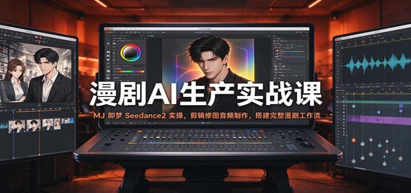 漫剧AI生产实战课:MJ 即梦 Seedance2 实操,剪辑修图音频制作,搭建完整漫剧工作流-百科网_分享创业项目_网上赚钱方法