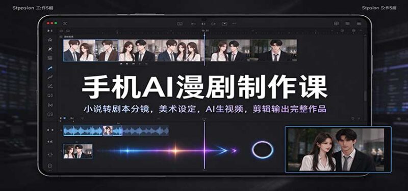 手机AI漫剧制作课:小说转剧本分镜,美术设定,AI生视频,剪辑输出完整作品-百科网_分享创业项目_网上赚钱方法