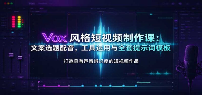 Vox风格短视频制作课:文案选题配音,工具运用与全套提示词模板-百科网_分享创业项目_网上赚钱方法