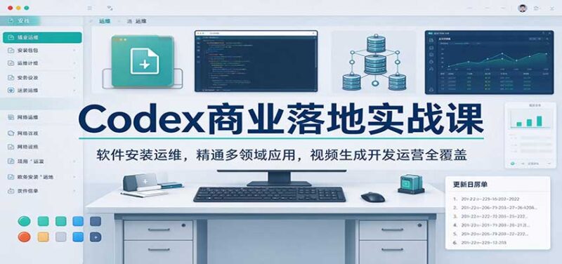 Codex商业落地实战课：软件安装运维，精通多领域应用，视频生成开发运营全覆盖-百科网_分享创业项目_网上赚钱方法