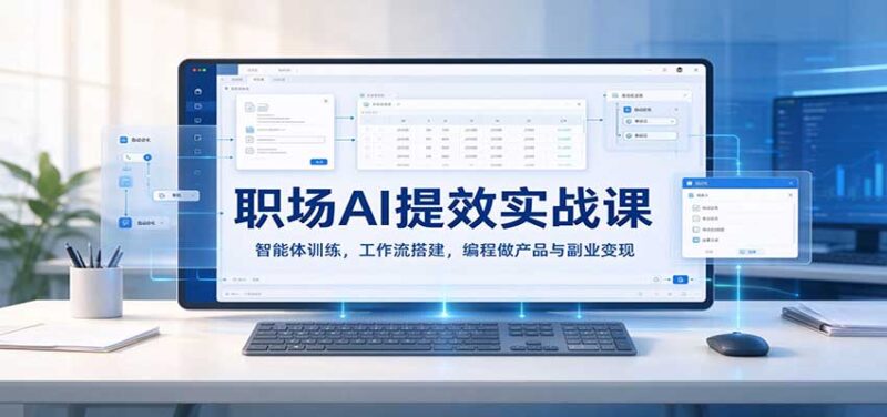 职场AI提效实战课:智能体训练,工作流搭建,编程做产品与副业变现-百科网_分享创业项目_网上赚钱方法