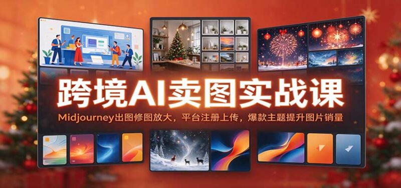 跨境AI卖图实战课：Midjourney出图修图放大，平台注册上传，爆款主题提升图片销量-百科网_分享创业项目_网上赚钱方法