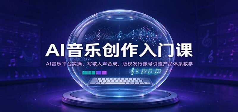 AI音乐创作入门课:AI音乐平台实操,写歌人声合成,版权发行账号引流产品体系教学-百科网_分享创业项目_网上赚钱方法