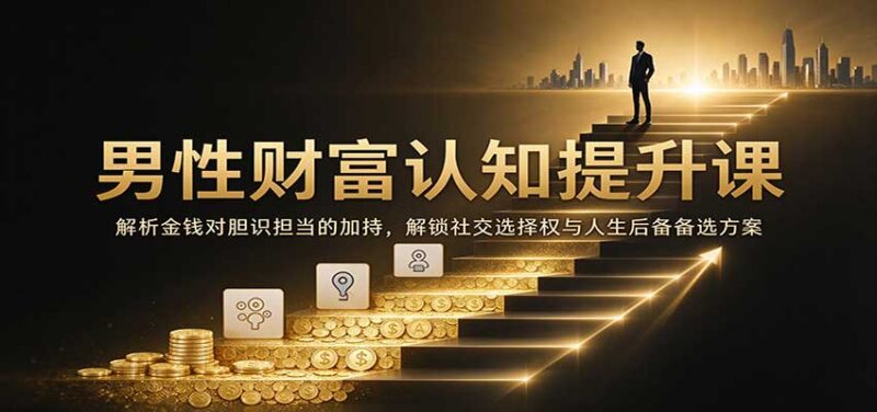 男性财富认知提升课:解析金钱对胆识担当的加持,解锁社交选择权与人生后备备选方案-百科网_分享创业项目_网上赚钱方法