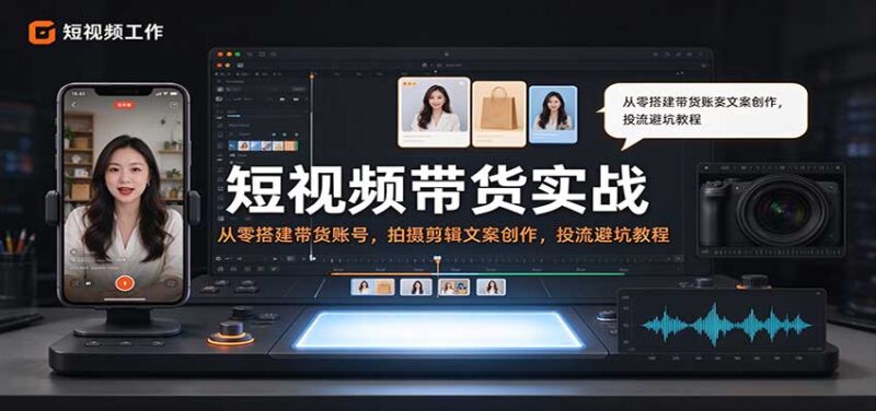 短视频带货实战:从零搭建带货账号,拍摄剪辑文案创作,投流避坑教程-百科网_分享创业项目_网上赚钱方法