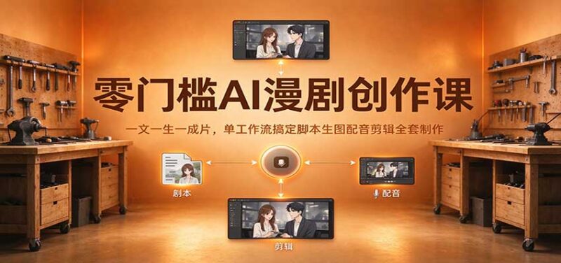 零门槛AI漫剧创作课：一文一生一成片，单工作流搞定脚本生图配音剪辑全套制作-百科网_分享创业项目_网上赚钱方法