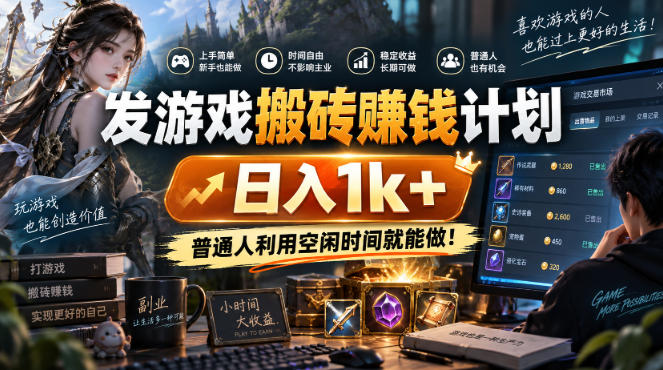 游戏全程自动化打金，日入千元，低成本副业，全程时间零投入！-百科网_分享创业项目_网上赚钱方法