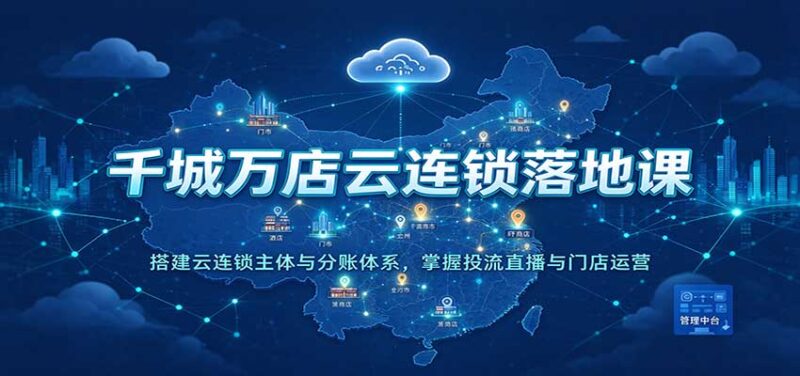千城万店云连锁落地课:搭建云连锁主体与分账体系,掌握投流直播与门店运营-百科网_分享创业项目_网上赚钱方法